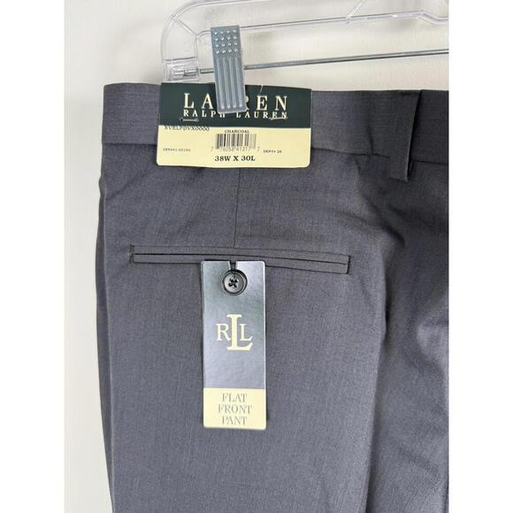 Lauren Ralph Lauren Wool Gray Flat Front Trouser Pants 38x30 - Picture 3 of 3